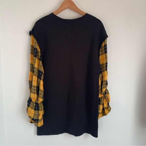 Zara Plaid Sleeve Tunic Sweater Dress - Picture 5 of 6
